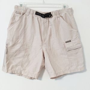Columbia Khaki Elastic Waist Cargo Outdoors Shorts